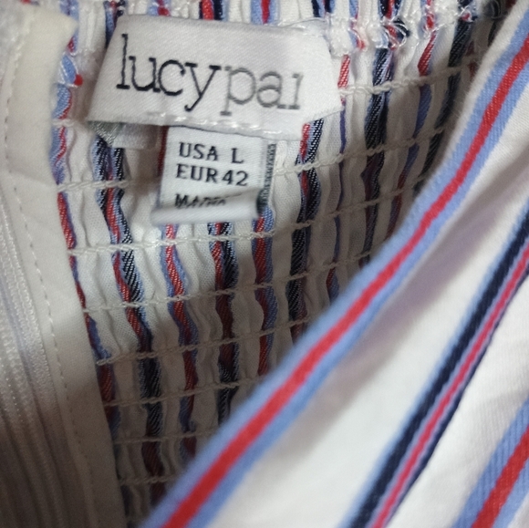 Lucy Paris Striped Gemma Off  The Shoulder Dress - Picture 6 of 10